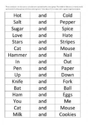 Easy word pairs ice breaker activity