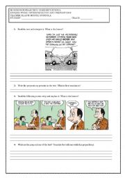 English Worksheet: Prepositions comic strips