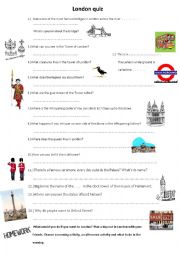 English Worksheet: London quiz