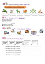 mixed worksheet for young learners