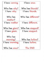 Frequent Words Loop Cards