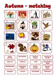 English Worksheet: AUTUMN - matching