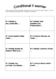 English Worksheet: Conditional II warmer