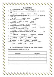 English Worksheet: voc for grade 8 semester 3