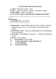English Worksheet: Money expressions