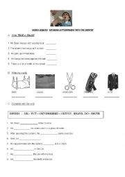English Worksheet: Mr Bean appointment with the dentist video lesson 
