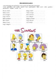 Simpsons family - vocabulary exercise