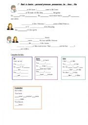 be- have- like- pronouns and possessives