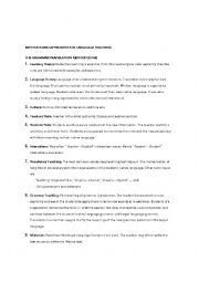 English Worksheet: Methods of language teaching