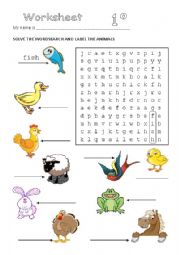 wordsearch animals