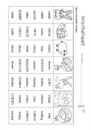 English Worksheet: identifyng words