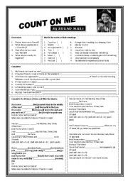 English Worksheet: Song Count on me