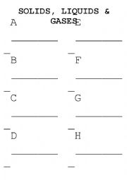 A-Z Solids, liquids, gases