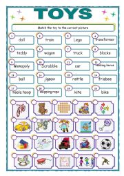 English Worksheet: Toys