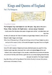 English Worksheet: King and Quenne of England Part 2