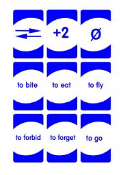 English Worksheet: Irregular Verbs Uno Sheet 1/7