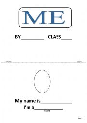 English Worksheet: all about me book for young learners