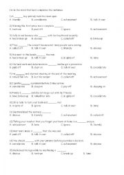 English Worksheet: Vocabulary