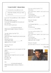 English Worksheet: Song Count on me Bruno Mars