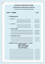 English Worksheet: My English outside the classroom