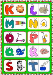 English Worksheet: English Alphabet - dominoes (2)