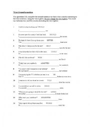 English Worksheet: Word tranformation