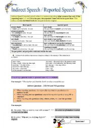 English Worksheet: reported speech