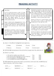 English Worksheet: Reading about feelings