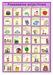 Possessive adjectives in sentences *** with key