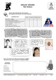 English Worksheet: english around the world