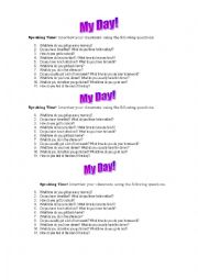 English Worksheet: Interview: MY DAY!