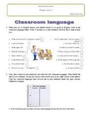 English Worksheet: Classroom language
