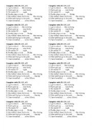 English Worksheet: prepositions in, on, at