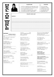 English Worksheet: Heal the world