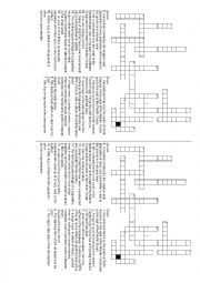 Geography vocabulary crossword puzzla with wordsearch grid