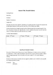 English Worksheet: Renew, Reuse, Recycle