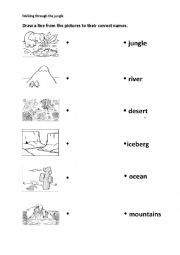 English Worksheet: walking through the jungle worksheet