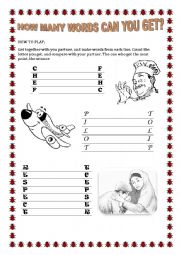 English Worksheet: vocabularies