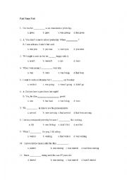 English Worksheet: past tense test