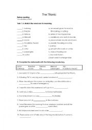 English Worksheet: The Titanic