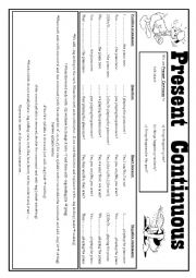English Worksheet: Present Continuous 3 pages