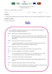 English Worksheet: test - teenage world