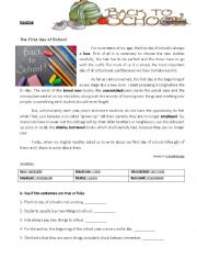 English Worksheet: Back to school