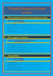 English Worksheet: Present Continuous Review