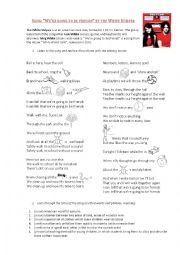 English Worksheet: Song - Were Going to Be Friends by the White Stripes