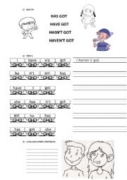 English Worksheet: Have/Has got