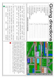 English Worksheet: Giving directions in the city