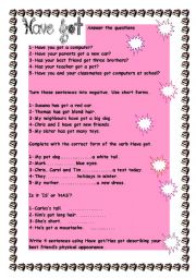 English Worksheet: Verb Have Got