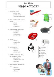 English Worksheet: Mr Bean goes shopping