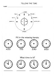 English Worksheet: Telling the time